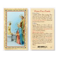 25pk - Prayer For A Family Gold Stamped Laminated Holy Card  Pk 25