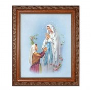 10" x 12" Ornate Wood Frame with an 8" x 10" Our Lady of Lourdes Print