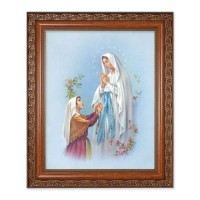 10" x 12" Ornate Wood Frame with an 8" x 10" Our Lady of Lourdes Print