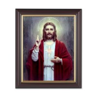 10" x 12" Walnut Frame with Gold Inside Lip and a 8" x 10" Chambers: Sacred Heart of Jesus Print 10" x 12" Walnut Frame with Gold Inside Lip and a 8" x 10" Chambers: Sacred Heart of Jesus Print