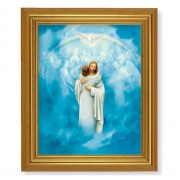 10" x 12" Gold Leaf Finish Beveled Frame with 8" x 10" Christ- Welcoming Home Textured Art