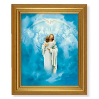 10" x 12" Gold Leaf Finish Beveled Frame with 8" x 10" Christ- Welcoming Home Textured Art