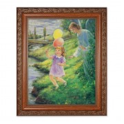 10" x 12" Ornate Wood Frame with an 8" x 10" Blanc: Guardian Angel with Girl Print