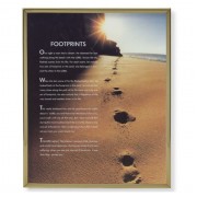 11" x 14" Gold Plaque Frame with a Footprints Print