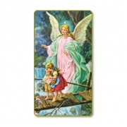 100pk - Guardian Angel Crossing the Bridge Prayer-Card