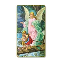 100pk - Guardian Angel Crossing the Bridge Prayer-Card