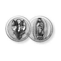 10pk - Holy Spirit and Our Lady of Guadalupe Pocket Coin (Sold in Inc. of 10)