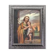 10 1/2" x 12 1/2" Grey Oak Finish Frame with an 8" x 10" Saint Joseph Print