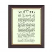 10" x 12" Walnut Frame with Gold Inside Lip and a 8" x 10" Go Placidly Print