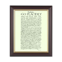10" x 12" Walnut Frame with Gold Inside Lip and a 8" x 10" Go Placidly Print