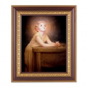 11 1/2" x 13 1/2" Cherry Frame with Gold Trim with an 8" x 10" Thy Will be Done Print