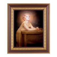 11 1/2" x 13 1/2" Cherry Frame with Gold Trim with an 8" x 10" Thy Will be Done Print 11 1/2" x 13 1/2" Cherry Frame with Gold Trim with an 8" x 10" Thy Will be Done Print