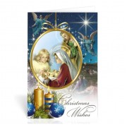 Holy Family with Angel, Christmas Wishes Greeting Cards Boxed