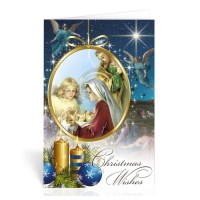 Holy Family with Angel, Christmas Wishes Greeting Cards Boxed Holy Family with Angel, Christmas Wishes Greeting Cards Boxed