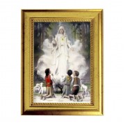 6 3/4" X 8 3/4" Gold Leaf Finish Frame with 5" X 7" Our Lady Of Fatima Textured Art