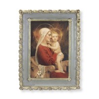 5 1/2" x 7 1/2" Rosebud Frame with Chambers: Jesus and Mary Print