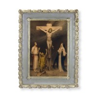 5 1/2" x 7 1/2" Rosebud Frame with Chambers: The Crucifixion of Christ Print