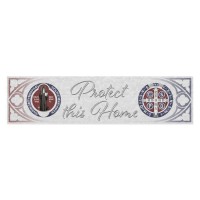 23" x 6" Saint Benedict Wooden Door Blessing Plaque