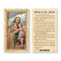 25pk - Saint Joseph Prayer To 1900 Year Gold Stamped Laminated Holy Card  Pk 25