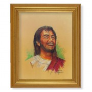 10" x 12" Gold Leaf Finish Beveled Frame with 8" x 10" Laughing Jesus Textured Art