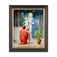 10" x 12" Walnut Frame with Gold Inside Lip and a 8" x 10" Chambers: Holy Family with St. John Print