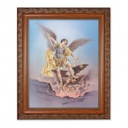 10" x 12" Ornate Wood Frame with an 8" x 10" Saint Michael Print
