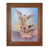10" x 12" Ornate Wood Frame with an 8" x 10" Saint Michael Print