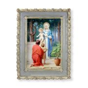 5 1/2" x 7 1/2" Rosebud Frame with Chambers: Holy Family & Saint John the Baptist Print