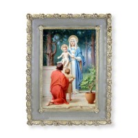 5 1/2" x 7 1/2" Rosebud Frame with Chambers: Holy Family & Saint John the Baptist Print