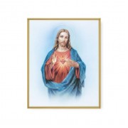 11" x 14" Gold Plaque Frame with a Sacred Heart of Jesus Print