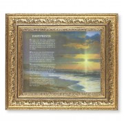 12 1/2" x 14 1/2" Ornate Gold Leaf Antique Frame with 8" x 10" Footprints Print