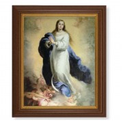 10 1/2" x 12 1/2" Walnut Finish Beveled Frame with 8" x 10" Immaculate Conception Textured Art 10 1/2" x 12 1/2" Walnut Finish Beveled Frame with 8" x 10" Immaculate Conception Textured Art