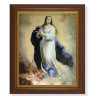 10 1/2" x 12 1/2" Walnut Finish Beveled Frame with 8" x 10" Immaculate Conception Textured Art 10 1/2" x 12 1/2" Walnut Finish Beveled Frame with 8" x 10" Immaculate Conception Textured Art