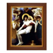 10 1/2" x 12 1/2" Walnut Finish Beveled Frame with 8" x 10" Bouguereau: Pieta Textured Art 10 1/2" x 12 1/2" Walnut Finish Beveled Frame with 8" x 10" Bouguereau: Pieta Textured Art