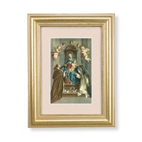 5 1/4" x 6 3/4" Gold Leaf Frame-Cream Matte with a 2 1/2" x 3 3/4" Madonna Print