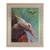 10" x 12" Ornate Silver Frame with a Hook: The Lost Sheep Print