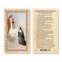 25pk - Promises Of Our Lord   Gold Stamped Laminated Holy Card  Pk 25
