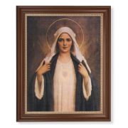 13 1/2" x 16 9/16" Walnut Finished Frame with 11" x 14" Chambers: Immaculate Heart of Mary Textured Art