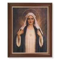13 1/2" x 16 9/16" Walnut Finished Frame with 11" x 14" Chambers: Immaculate Heart of Mary Textured Art