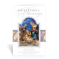 10pk - Nativity with a Drummer Boy Christmas Card  sold in inc of 10