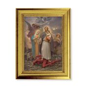 6 3/4" X 8 3/4" Gold Leaf Finish Frame with 5" X 7" St. Joseph "Terror of Demons" Textured Art