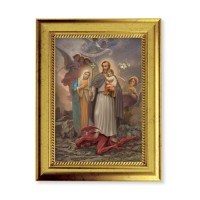 6 3/4" X 8 3/4" Gold Leaf Finish Frame with 5" X 7" St. Joseph "Terror of Demons" Textured Art 6 3/4" X 8 3/4" Gold Leaf Finish Frame with 5" X 7" St. Joseph "Terror of Demons" Textured Art