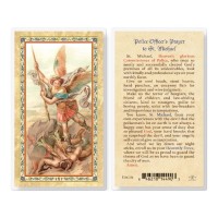 25pk - Policeman"s Prayer - SaintMichael Gold Stamped Laminated Holy Card  Pk 25
