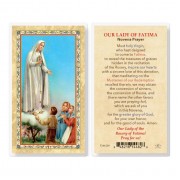 25pk - Our Lady Of Fatima - Novena  Gold Stamped Laminated Holy Card  Pk 25