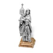 5 1/2" Pewter Saint Clare Statue Gift Boxed