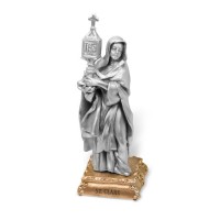 5 1/2" Pewter Saint Clare Statue Gift Boxed