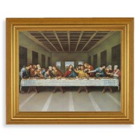 10" x 12" Gold Leaf Finish Beveled Frame with 8" x 10" Davinci: Last Supper Textured Art 10" x 12" Gold Leaf Finish Beveled Frame with 8" x 10" Davinci: Last Supper Textured Art