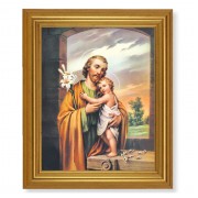 10" x 12" Gold Leaf Finish Beveled Frame with 8" x 10" St. Joseph Textured Art