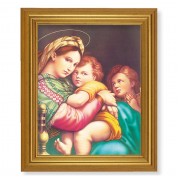 10" x 12" Gold Leaf Finish Beveled Frame with 8" x 10" Raphael: Madonna of The Chair Textured Art