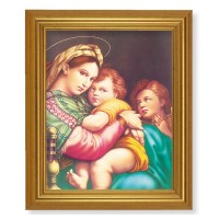 10" x 12" Gold Leaf Finish Beveled Frame with 8" x 10" Raphael: Madonna of The Chair Textured Art